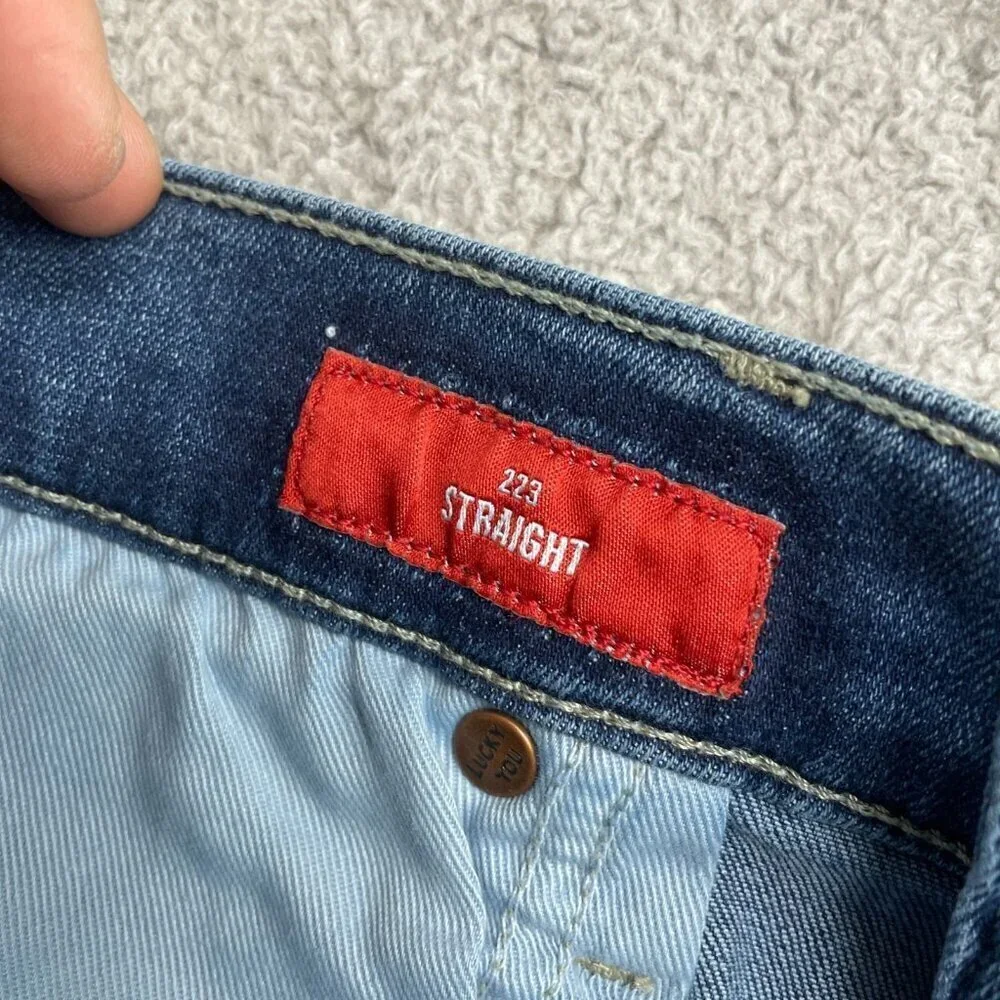 NEW Lucky Brand 223 Straight Leg Jeans Men's 36x30 Light Blue Stretch Denim